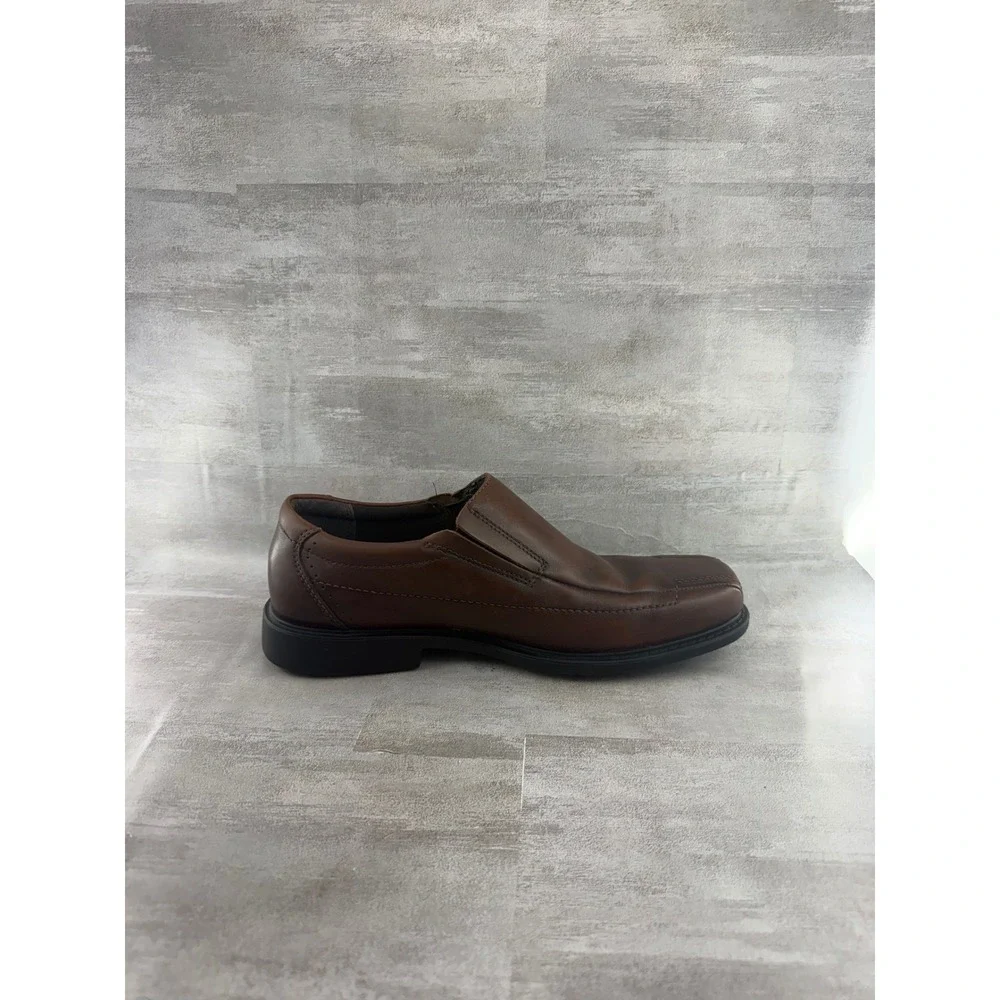 Clarks Men Brown Leather Slip On Square Toe Loafers 71734 Size 9M